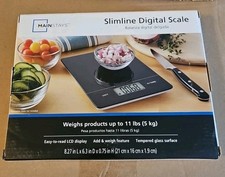 Mainstays Tempered Glass Slimline Digital Scale, Black