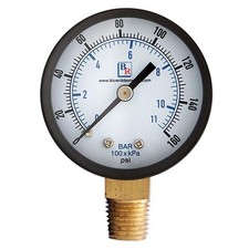 Blue Ribbon 2" Steel Utility Air Pressure Gauge Bottom Connect Lot of 2 