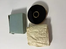 Charles Of The Ritz Signed Black Enamel Powder Compact Art Deco Box Dust Pouch