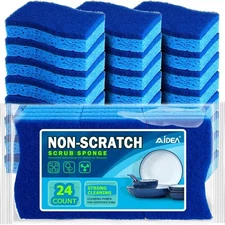 AIDEA-Brite Non-Scratch Scrub Sponge-24Count, Sponges for Dishes, Sponges Kitche