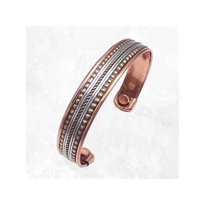 Bracelet Magnétique en cuivre motif boules BMC1 - Photo 1/4