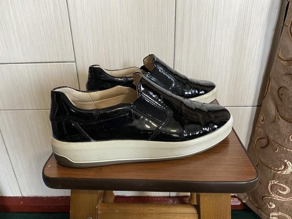 Women Ecco Loafers Black Leather 40