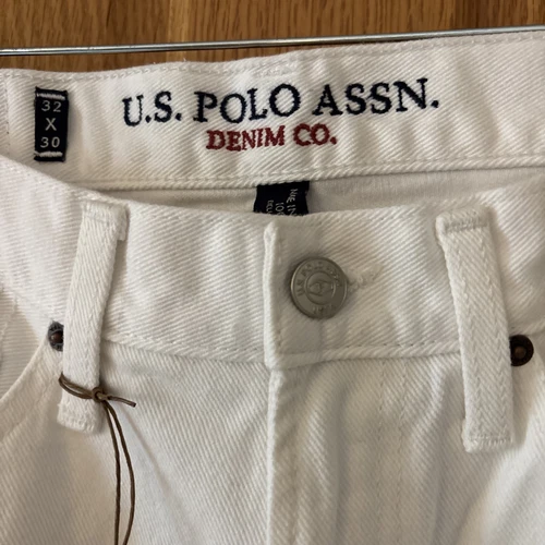 NWT U.S. POLO ASSN. Straight White Denim Jeans Mens 32 X 30 NWT - Picture 5 of 8