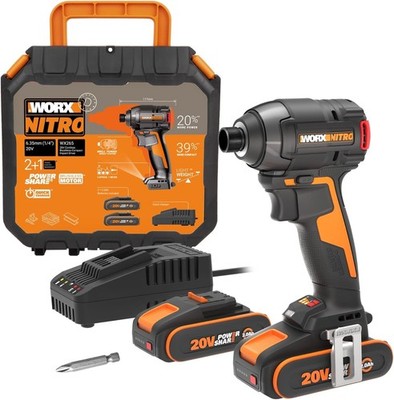 WORX Nitro Akku-Schlagschrauber 20V WX265 - inklusive 2x 2Ah Akkus & Ladegerät