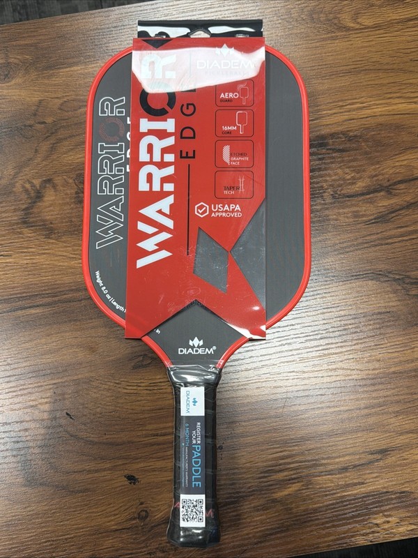 Diadem Warrior Edge Pickleball Paddle Red 8.0oz 16.4inch 4 1/8 Grip Size