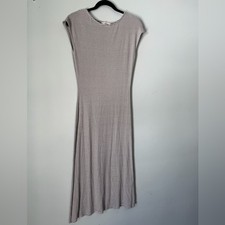 Sadie & Sage Striped Midi Dress Black White Stretch Casual Minimalist Clean Girl