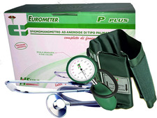 Cura Farma - Sfigmomanometro Aneroide Palmare Professionale Con Fonendoscopio E