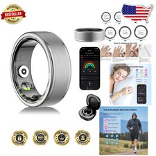 Smart Ring Women Men: 5ATM Waterproof Fitness Tracker, HR/SpO2/Stress Monitor...