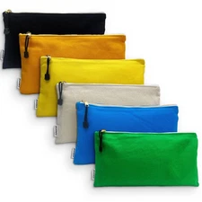 Canvas Tool Bag Zipper Pouch-6 Pack Heavy Duty Tools Utility Pouches,
