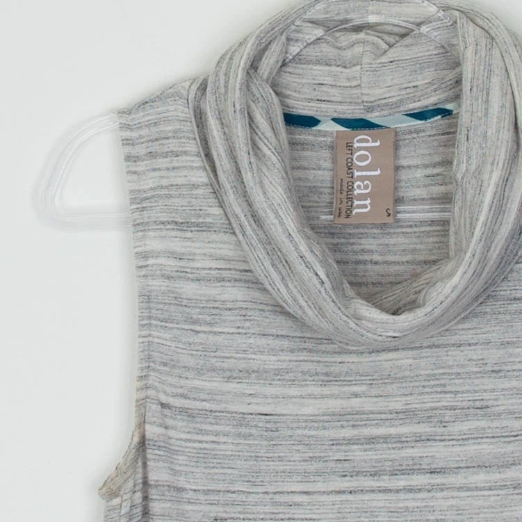 Anthropologie Dolan Sleeveless Cowl Neck Top Size S Gray Marled Knit Minimalist — 第 4/4 张图片