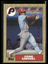 2017 Topps #255 Juan Samuel Rediscover Topps 1987 Topps Stamped Buybacks Silver