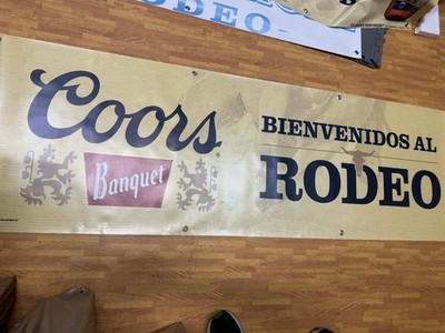 Coors Banquet Welcome Rodeo Fans Banner 76  x 24  Beer Bar Mancave Decor