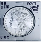 1897 BU GEM MORGAN SILVER DOLLAR UNC MS+++ PL US MINT BEAUTIFUL BLAST WHITE COIN