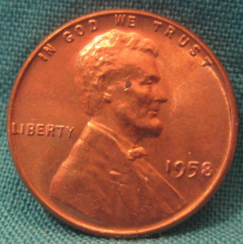 1958-P Lincoln Wheat Cent-Uncirculated-Last Year of Issue for Wheat Back-#51C