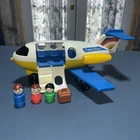 Vintage 1980 ~ Fisher Price Little People Jetliner ~ Blue & Yellow ~Not Complete