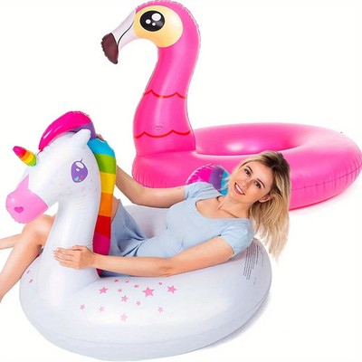 2 Pack Flamingo Unicorn Pool Floats Kids Inflatable Summer Party Toys