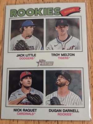 2026 Topps Heritage Rookies Pitchers Chrome Troy Melton Little Raquet Darnell SP