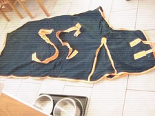 WAFFLE WEAVE COOLER/TRAVEL RUG Orange/Black FULL SIZE 6'9"