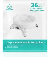 36 [Counts] Disposable Potty Bags, Portable Travel Potty Bags with Absorbent Pad