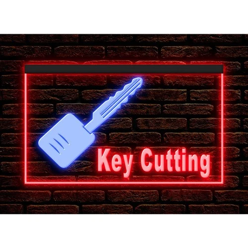 Key Cutting Shop Locksmith Business Illuminate Neon Sign Dual Color Two Tone