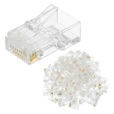 100pcs Cat6 RJ45 Pass Through Connectors for Solid or Stranded Ethernet Cable