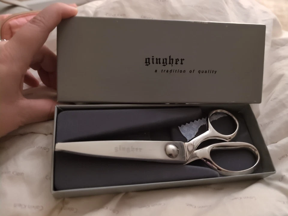 Vintage Gingher Pinking Shears 7 1/2" Scissors G-7P Orig Box Excellent Condition - Image 3 of 3
