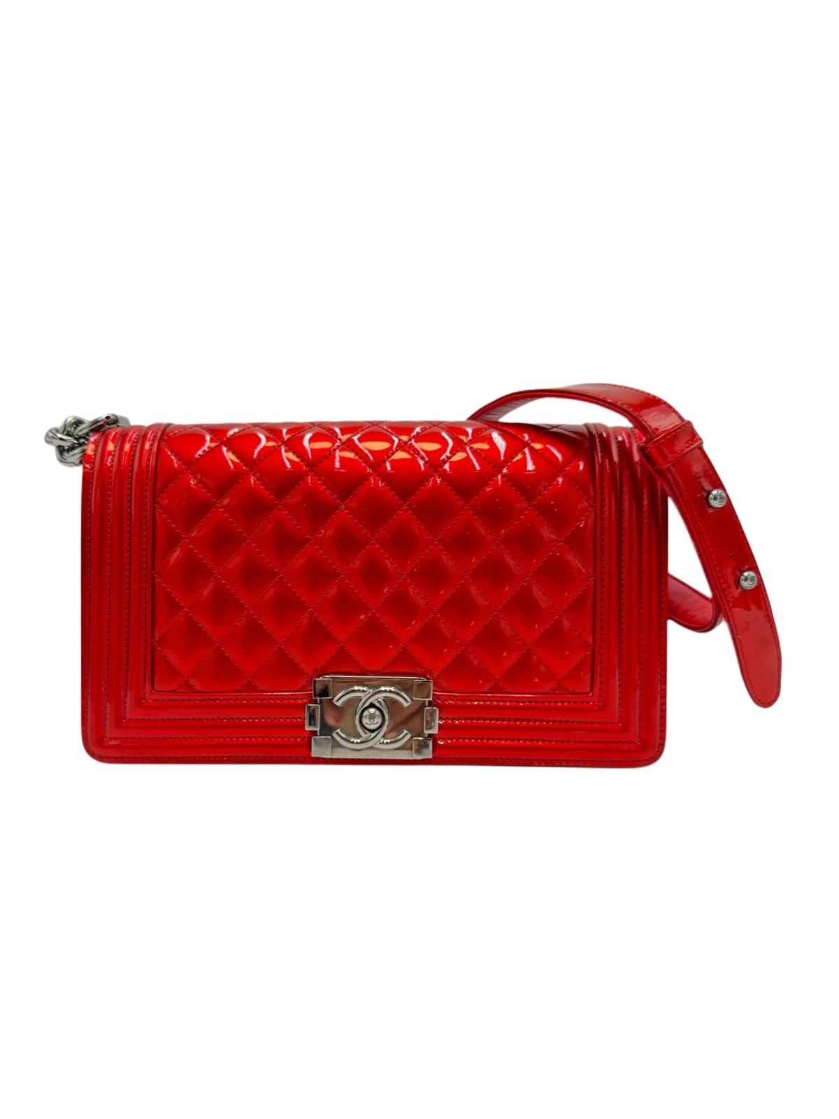 Chanel Medium Boy Bag in Shiny Patent Leather