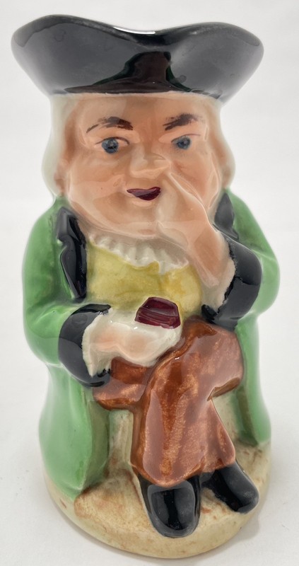 Vintage Nice Staffordshire Fine Ceramics Snuffy Toby Creamer 3.5" pristine cond.