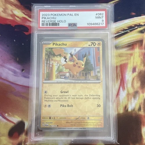 2023 POKEMON PALDEA EVOLVED PIKACHU #062 REVERSE HOLO PSA 9