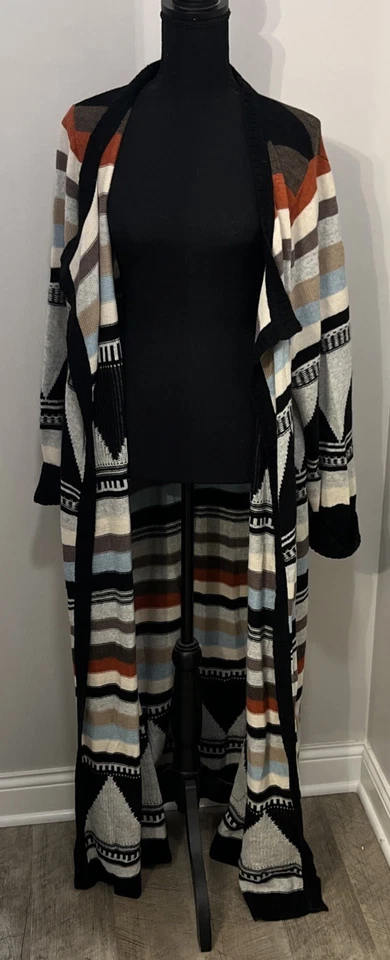 Monroe and Main Suéter Plumero Cárdigan Suroeste Hippie Azteca Boho Talla 2X Foto 2 de 4