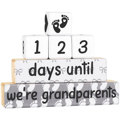 Pregnancy Announcement Baby Reveal Countdown Due Date Blocks- Weeks/Days Unti...