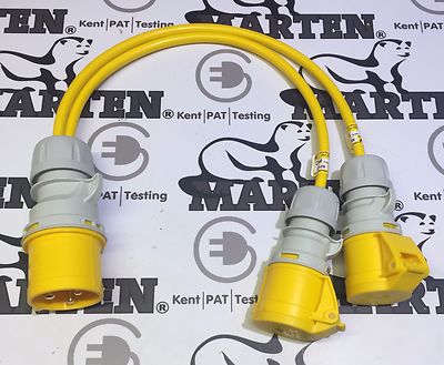 Marten  110V 32A PCE Stecker auf 2 x 32A PCE Buchsen 2 Wege Splitter Kabel