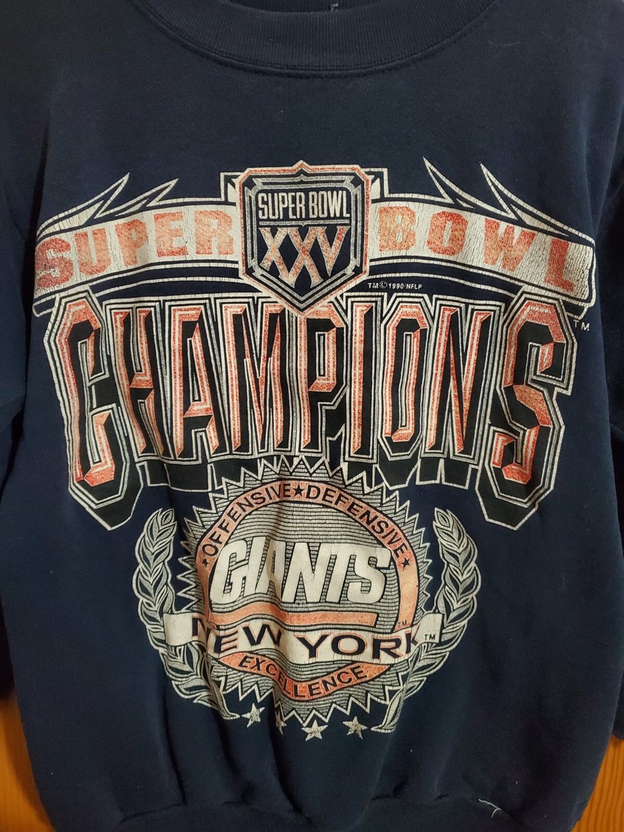 Vintage Logo 7 New York Giants Super Bowl Champions XXV 1990