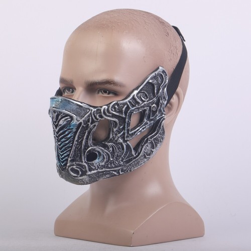 2021 Mortal Kombat Sub-Zero Mask Cosplay Adult Face Mask Halloween Party Props - Picture 4 of 11