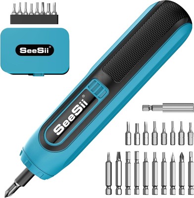 Seesii Mini Electric Screwdriver 37 Bits Precision Electric Screwdriver 2000mAh
