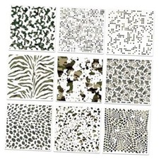 9 Pcs Camo Stencils for Spray Paint, Camouflage Spray Paint Templates Camo