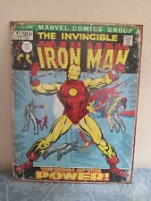 Desperate Enterprises Iron Man Comic Cover Tin Sign 12.5" W x 16" H