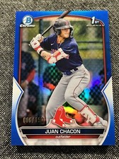 2023 BOWMAN CHROME JUAN CHACON RC 1st Blue Refractor Parallel #006/150 Red Sox