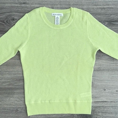 Suéter De Colección Banana Republic Lana Merino Extra Fina Talla Pequeña Verde Lima Italiano - Imagen 4 de 10