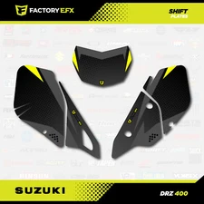 Gray Yellow Shift Number Plate # Graphics Kit fits Suzuki DRZ400SM Drz400s