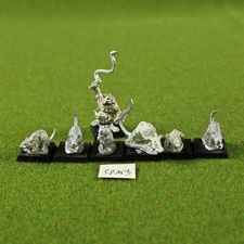 Warhammer Skaven Packmaster (x1) + Giant Rats (x6) Metal OOP Classic Citadel Rat