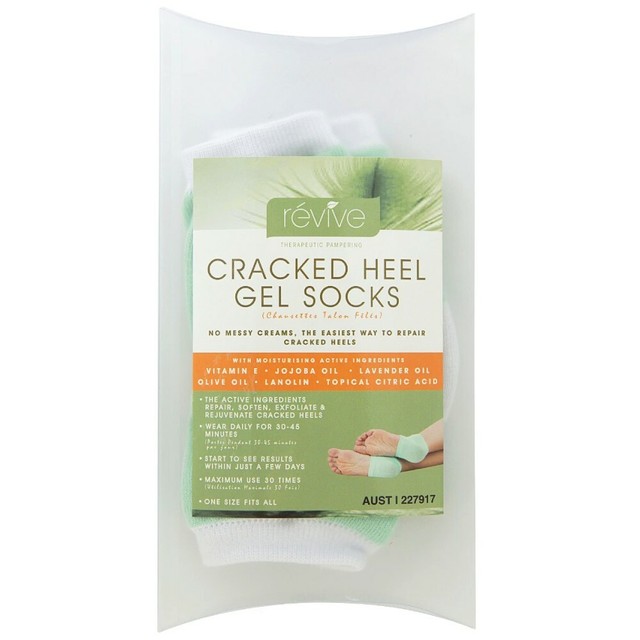 Revive Cracked Heel GEL Socks Pair Lanolin Jojoba Oil Moisturising Dry