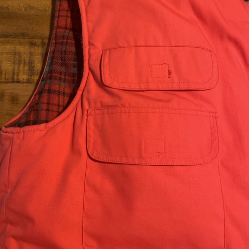 Van Heusen Outdoor Vest Jacket Men Large Red Button-Up Sleeveless Cotton Fishing - Picture 12 of 19