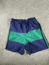 Vintage 1990's CHAMPION Swim Trunks Suit Y2K Color Block Men's Medium
