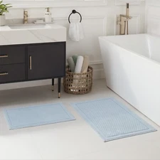 Host & Home 2-Piece Bath Rug Set (17x24, 20x32), Soft Cotton, Non-Slip, Textured