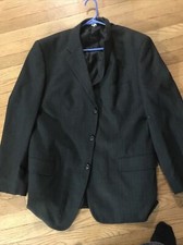 George Blazer Sport Coat Black 2 Button Polyester Rayon 44 L