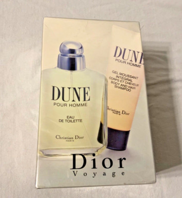 Dune Pour Homme By Dior-Voyage EDT Spray-3.4oz & shampoo 2.5 oz Brand New In Box
