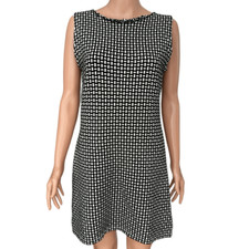 Zara knit black and white mock neck knit shift dress-size L