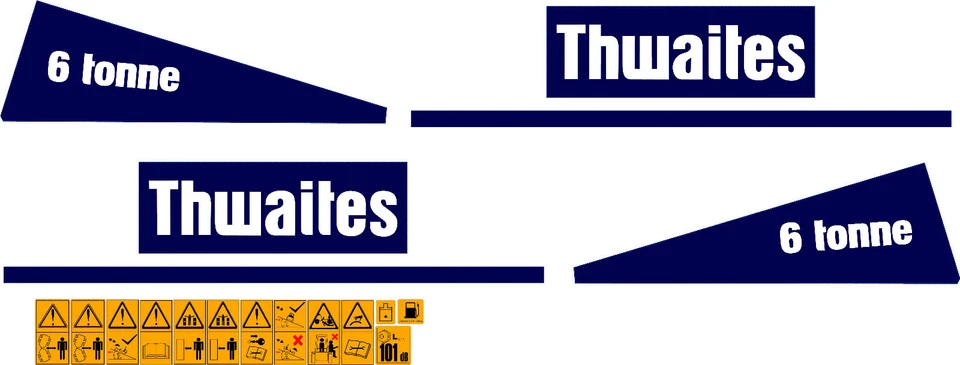 THWAITES 6 TONNE DUMPER DECALS AND SAFETY WARNING DECALS - image 1 of 1