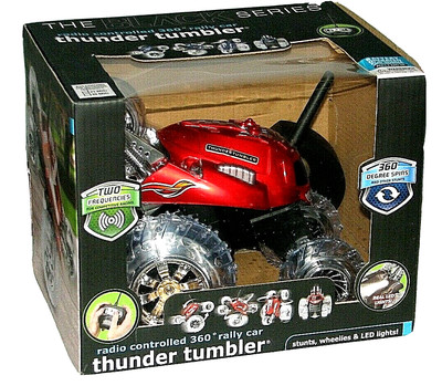 Thunder Tumbler Rally Car Toy Radio Controlled 360 Wheelies Red Black Gift